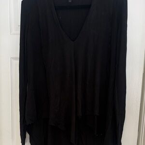 BCBGMaxAzria Black V-Neck Flowing Tunic